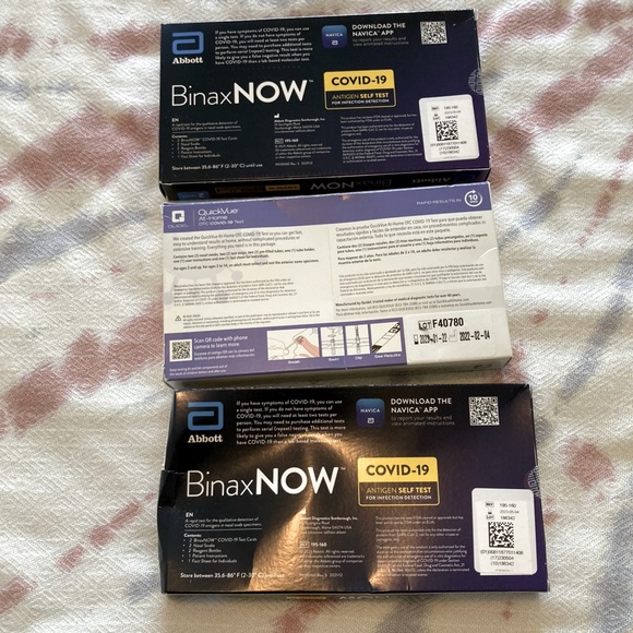 Binax Now & Quickview Bath & Body 6 Rapid Covid Tests 2 Per Box As